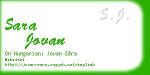sara jovan business card