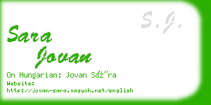 sara jovan business card